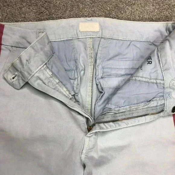 Mother Chino Pants Sz 26 The Shaker Prep Fray Blue Red Stripe - Picture 6 of 16